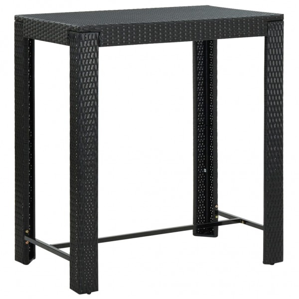 Mesa alta para jardín ratán sintético negro 100x60.5x110.5 cm