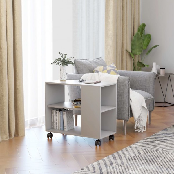 Mesa auxiliar de madera de ingeniería gris 70x35x55 cm