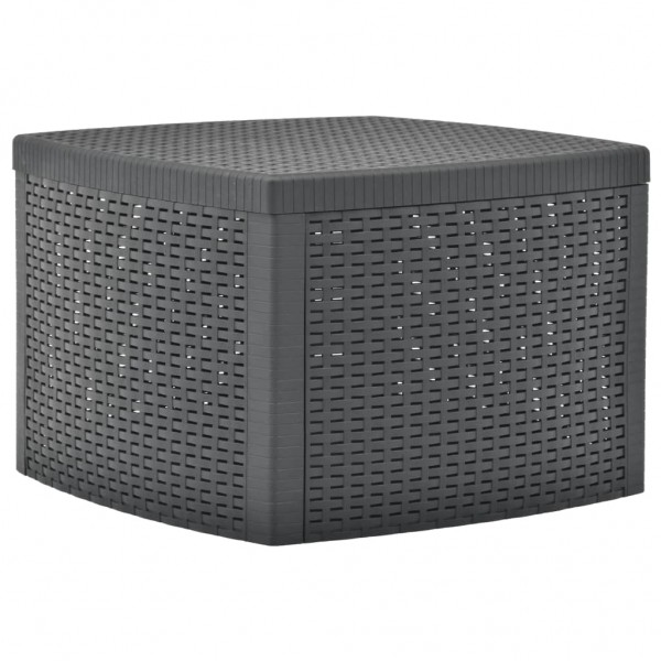 Mesa auxiliar de plástico gris antracita 54x54x36.5 cm