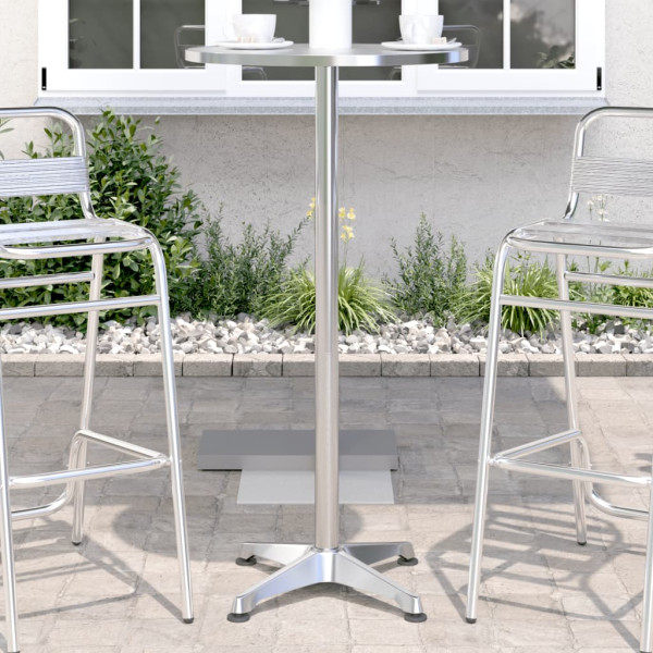 Mesa bar exterior altura ajustable aluminio Ø59.5x70/114.5 cm