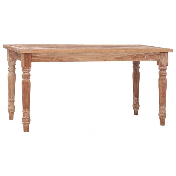 Mesa café Batavia 90x50x45 cm madera teca maciza blanqueada