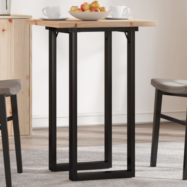 Mesa comedor marco O madera maciza pino y hierro 50x50x75.5 cm