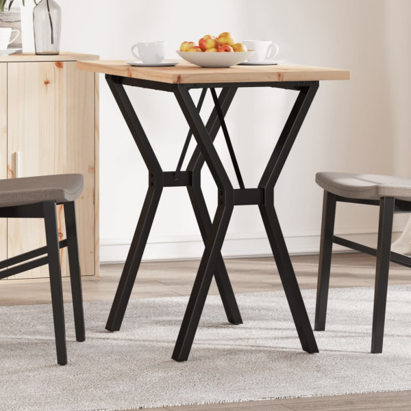 Mesa comedor marco Y madera maciza pino y hierro 80x50x75.5 cm