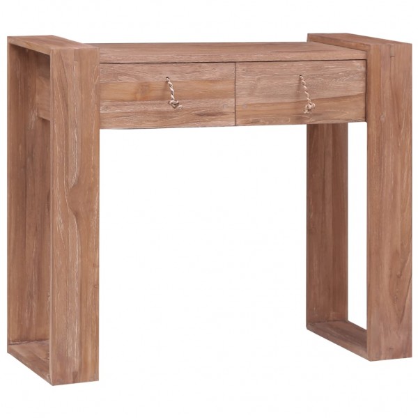 Mesa consola de madera maciza de teca 90x35x75 cm