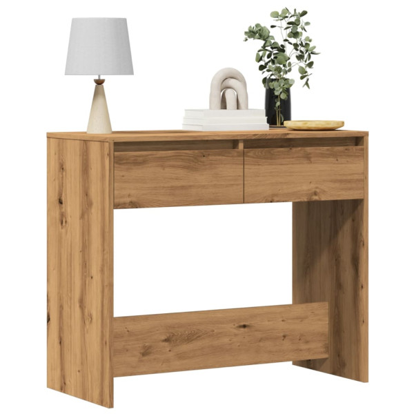 Mesa consola madera de ingeniería roble artesanal 89x41x76.5 cm