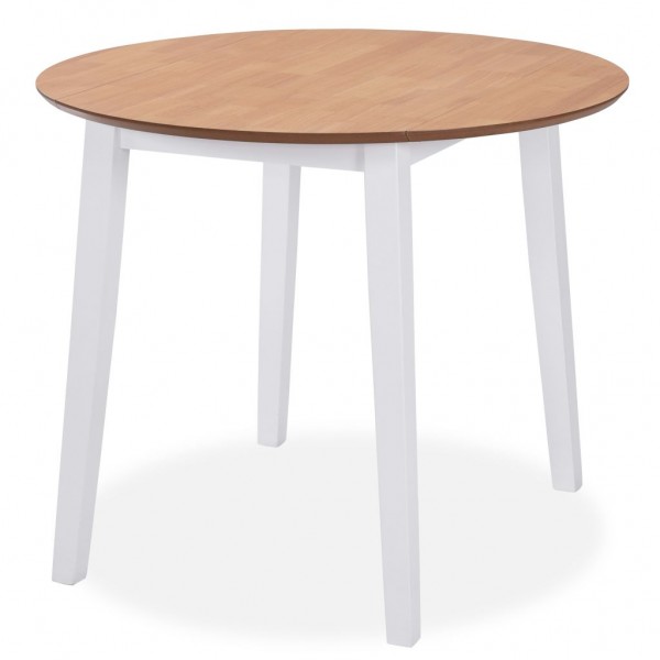 Mesa de alas abatibles redonda MDF blanca