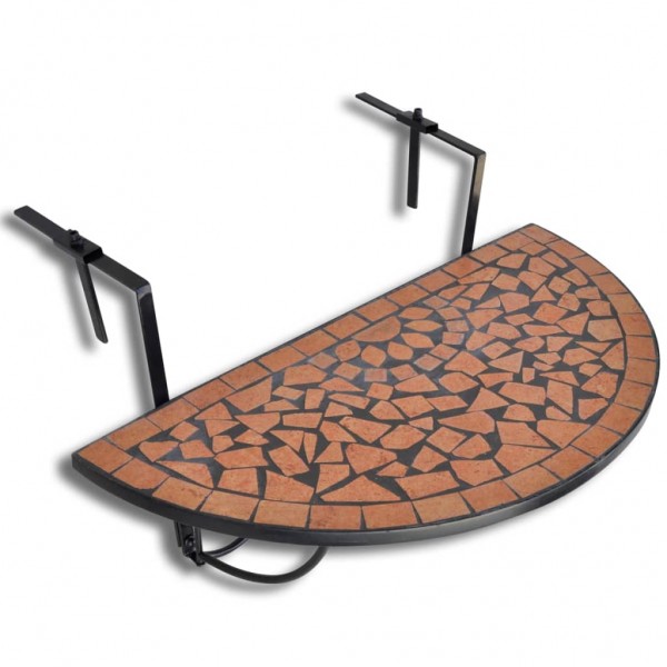 Mesa de balcón colgante mosaico terracota