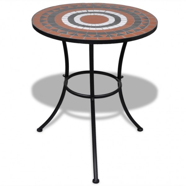 Mesa de bistro terraza mosaico terracota y blanco 60 cm