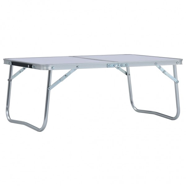 Mesa de camping plegable aluminio blanca 60x40 cm