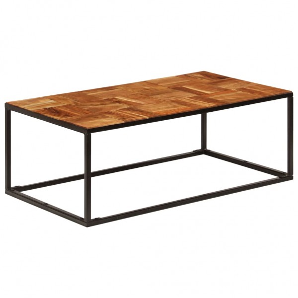 Mesa de centro 110x60x40 cm madera maciza de acacia y acero
