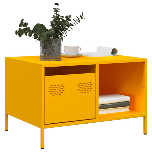 Mesa de centro acero laminado en frío amarillo 68.5x50x43.5 cm