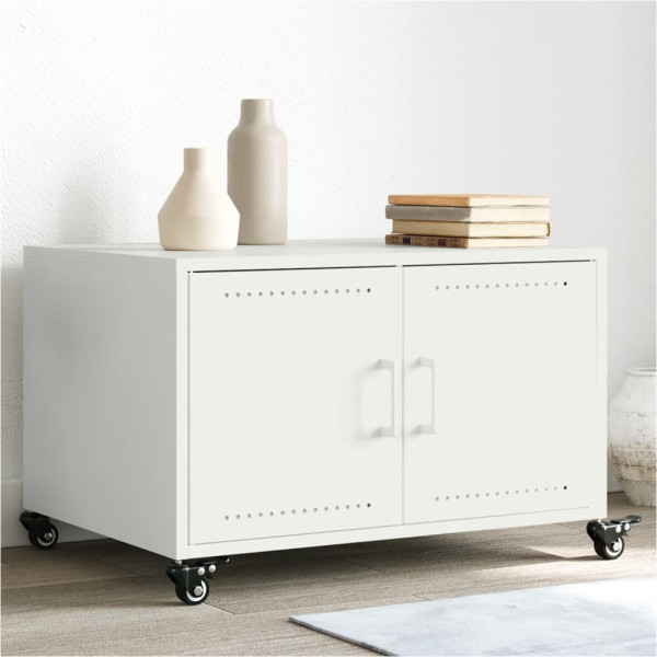 Mesa de centro acero laminado en frío blanco 68x50x43.5 cm