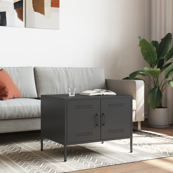 Mesa de centro acero laminado en frío negro 68x50x50.5 cm