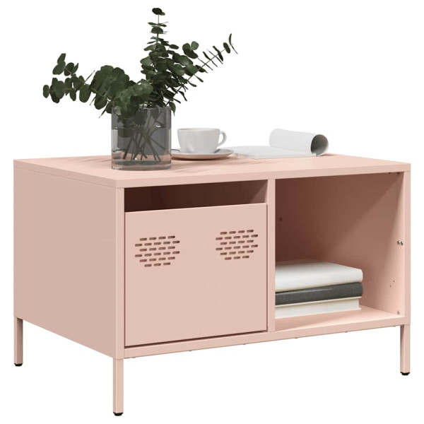 Mesa de centro acero laminado en frío rosa 68.5x50x43.5 cm