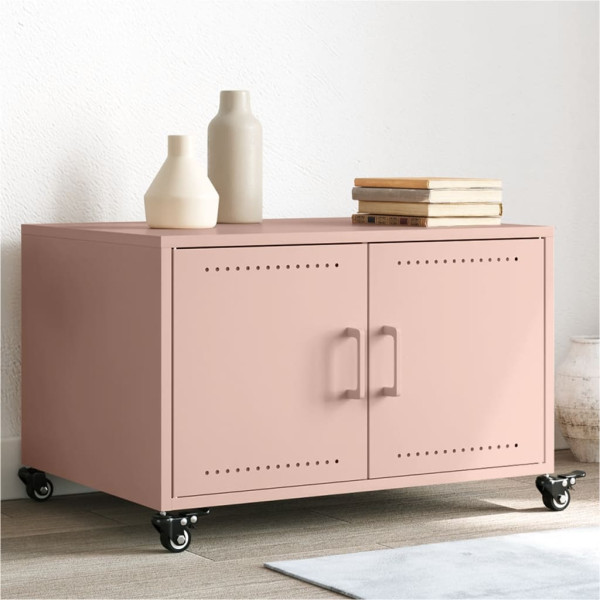 Mesa de centro acero laminado en frío rosa 68x50x43.5 cm