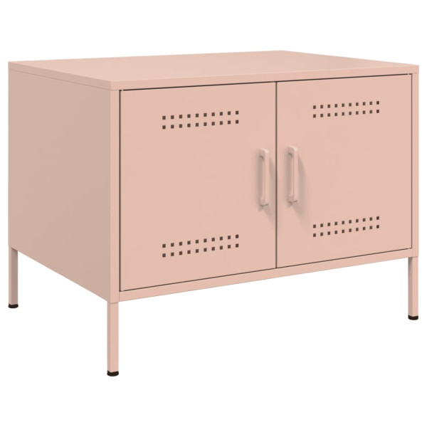 Mesa de centro acero laminado en frío rosa 68x50x50.5 cm