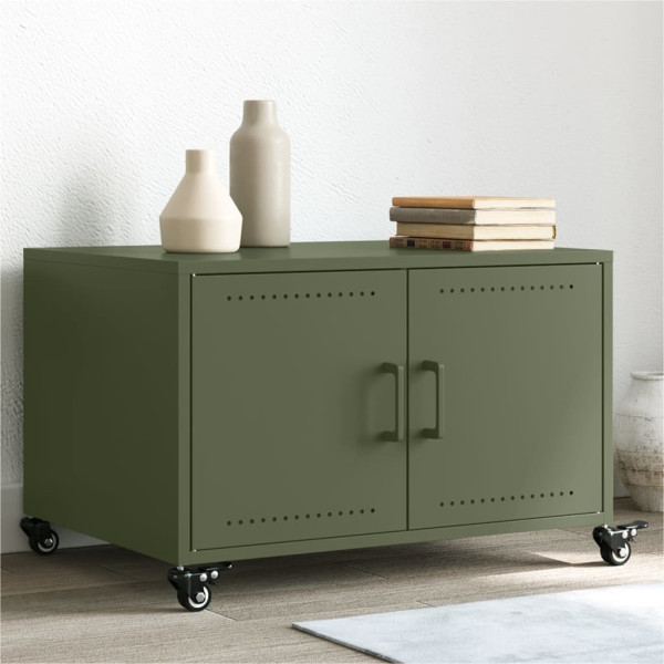 Mesa de centro acero laminado en frío verde oliva 68x50x43.5 cm