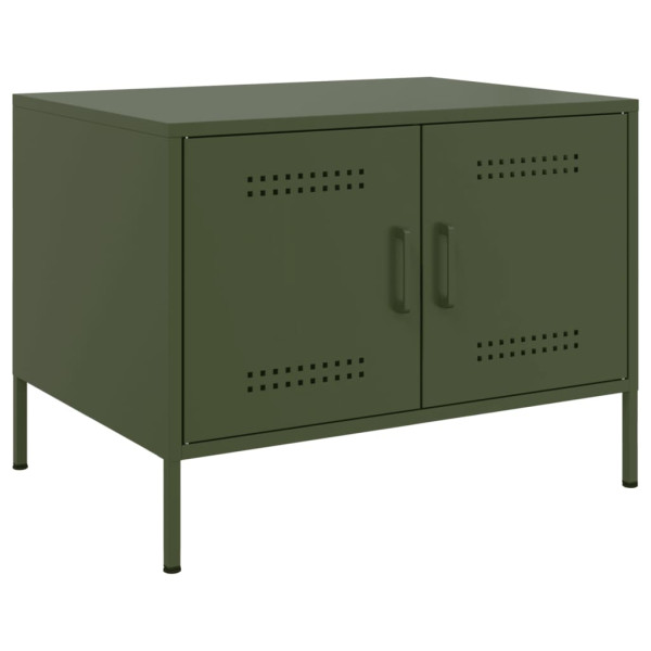 Mesa de centro acero laminado en frío verde oliva 68x50x50.5 cm