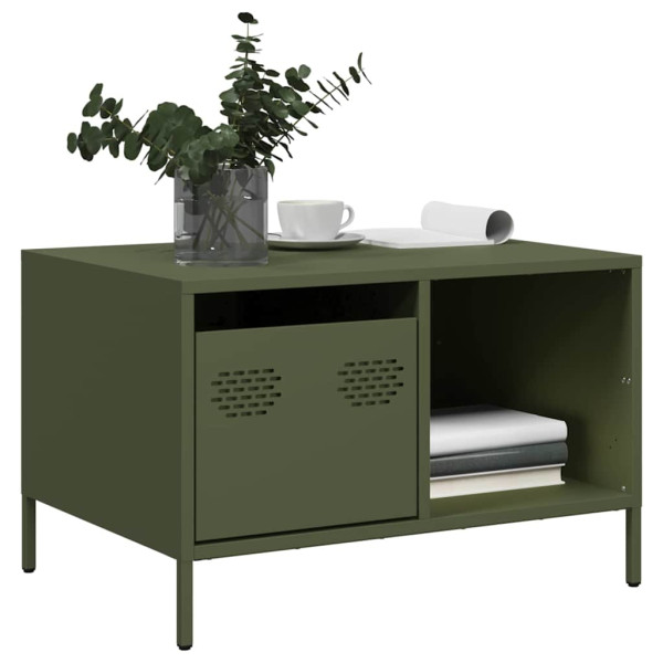 Mesa de centro acero laminado frío verde oliva 68.5x50x43.5cm