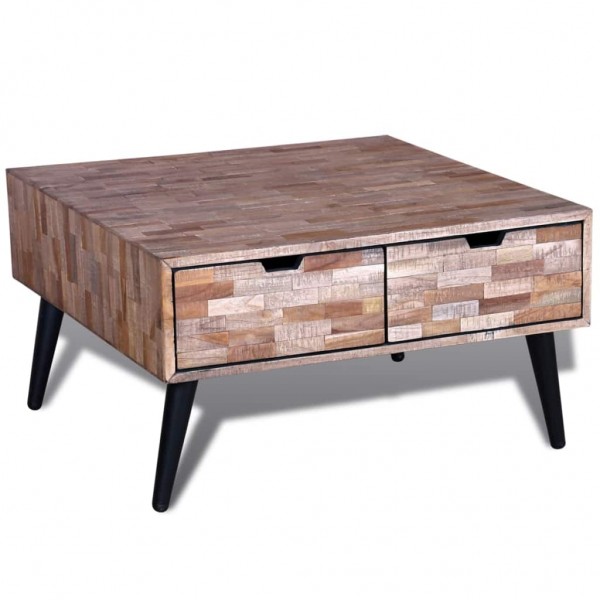 Mesa de centro con 4 cajones de madera de teca reciclada