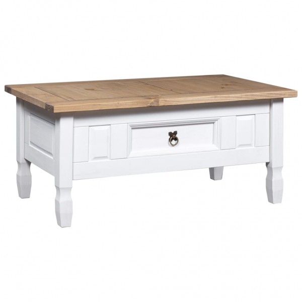 Mesa de centro Corona Range pino mexicano blanco 100x60x45 cm