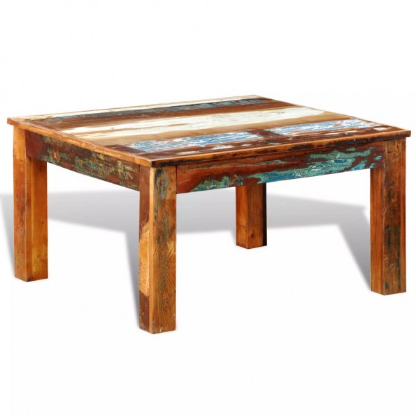 Mesa de centro cuadrada de madera reciclada