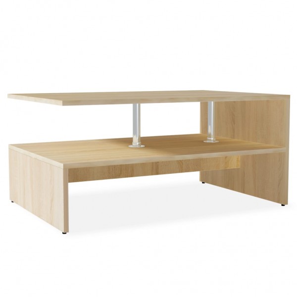 Mesa de centro de madera aglomerada 90x59x42cm color roble