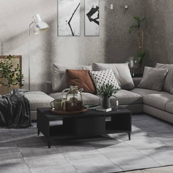 Mesa de centro de madera contrachapada gris 103.5x60x35cm