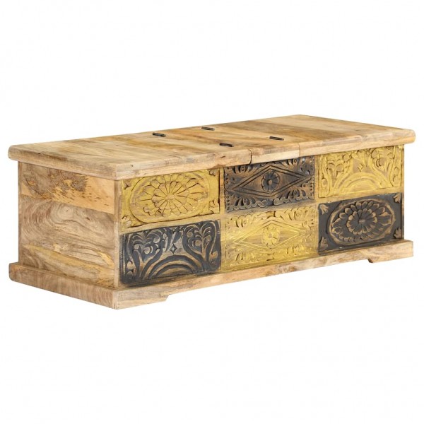 Mesa de centro de madera de mango maciza 100x50x35 cm