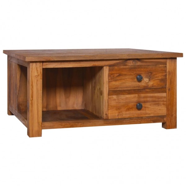 Mesa de centro de madera de teca maciza 68x68x33 cm