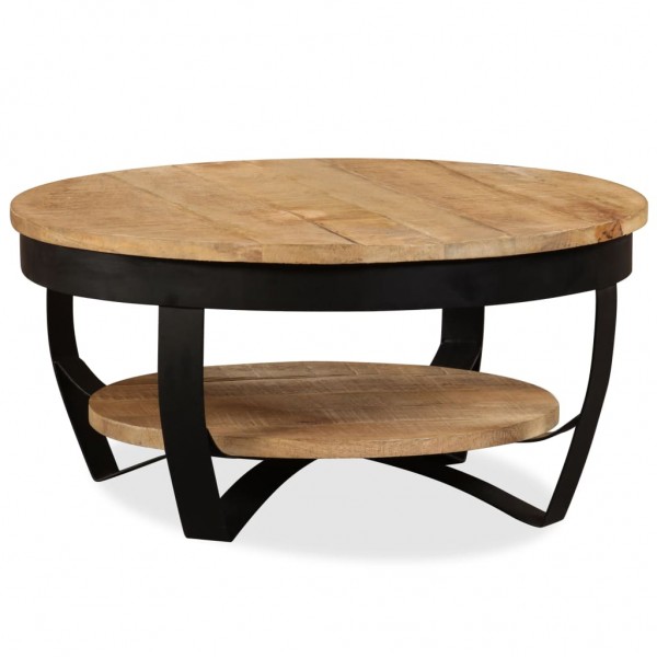 Mesa de centro de madera maciza áspera de mango 65x32 cm