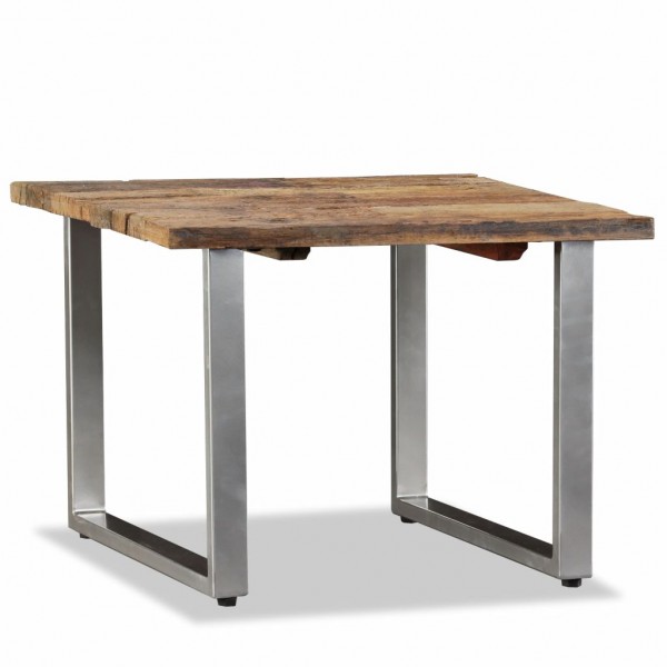 Mesa de centro de madera maciza reciclada 55x55x40 cm