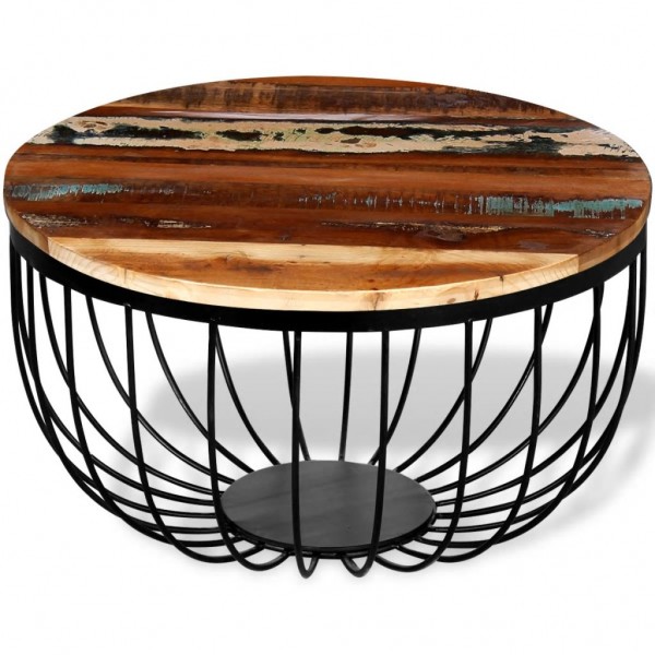 Mesa de centro de madera reciclada maciza