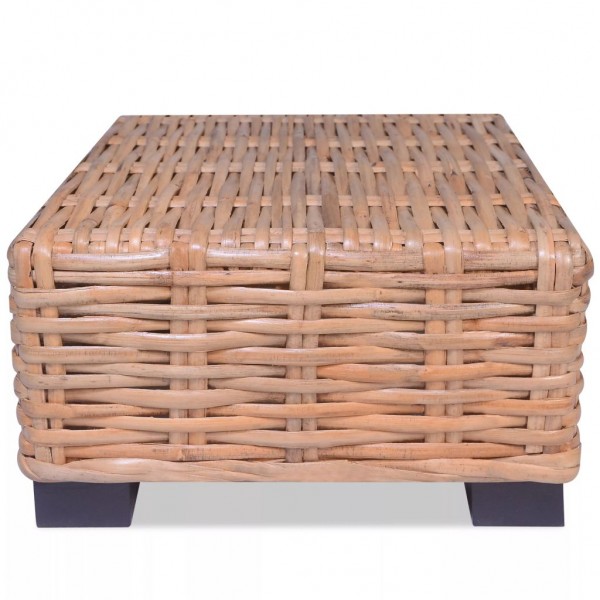 Mesa de centro de ratán natural 45x45x30 cm