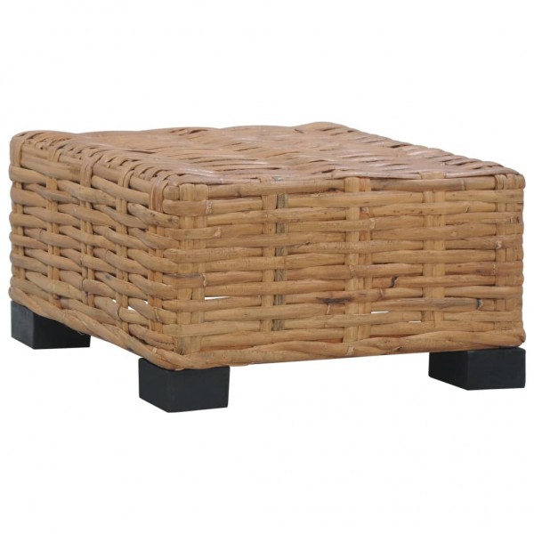 Mesa de centro de ratán natural 47x47x28 cm