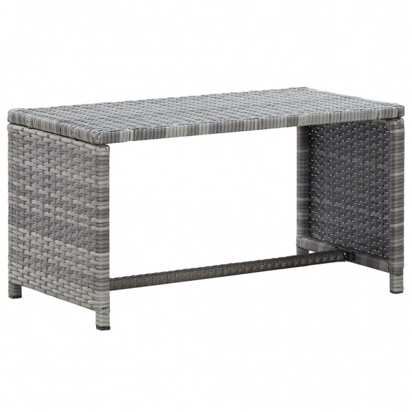 Mesa de centro de ratán sintético gris 70x40x38 cm