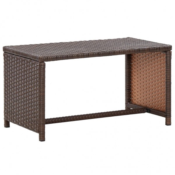 Mesa de centro de ratán sintético marrón 70x40x38 cm