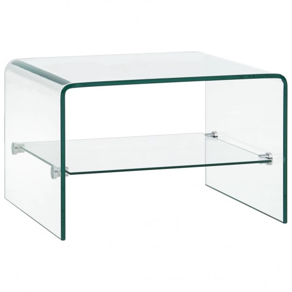 Mesa de centro de vidrio templado transparente 50x45x33 cm