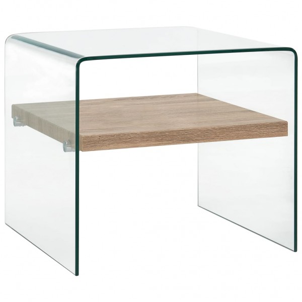 Mesa de centro de vidrio templado transparente 50x50x45 cm