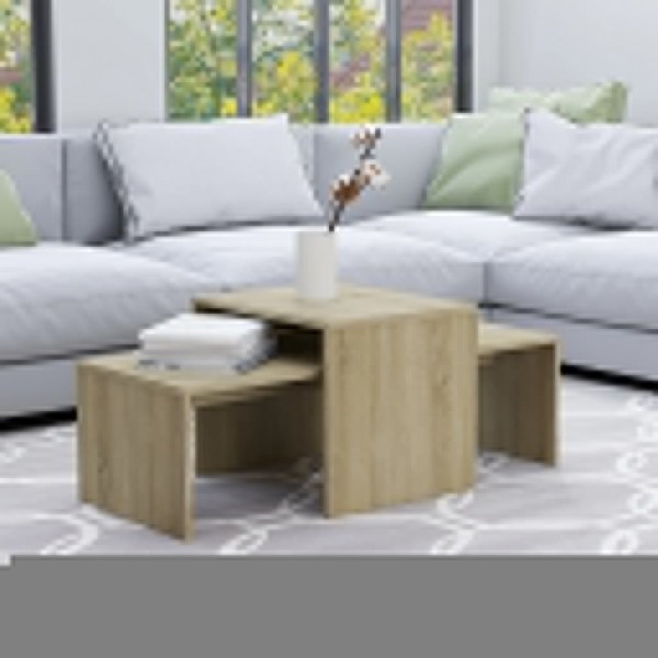 Mesa de centro madera contrachapada color roble 100x48x40 cm