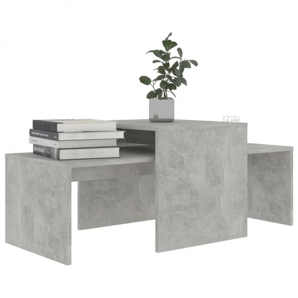 Mesa de centro madera contrachapada gris hormigón 100x48x40 cm