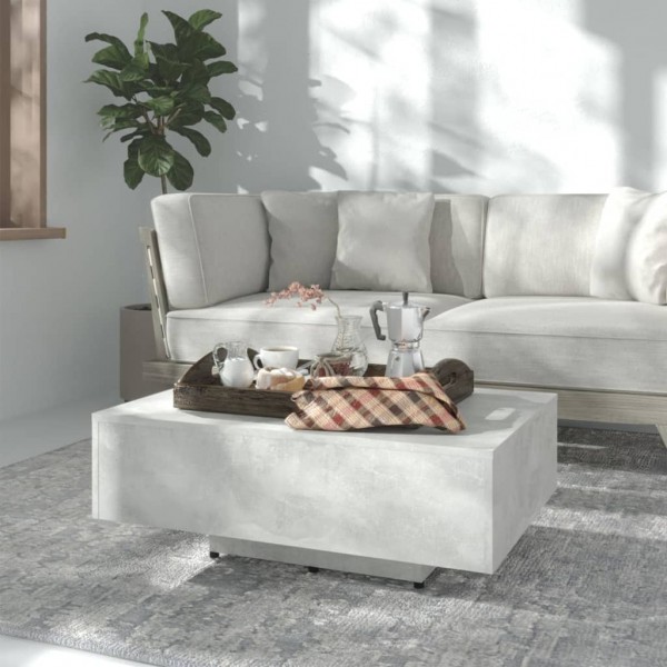 Mesa de centro madera contrachapada gris hormigón 85x55x31 cm