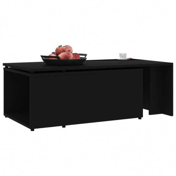 Mesa de centro madera contrachapada negro 150x50x35 cm