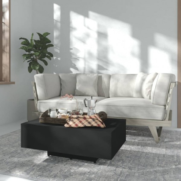 Mesa de centro madera contrachapada negro 85x55x31 cm