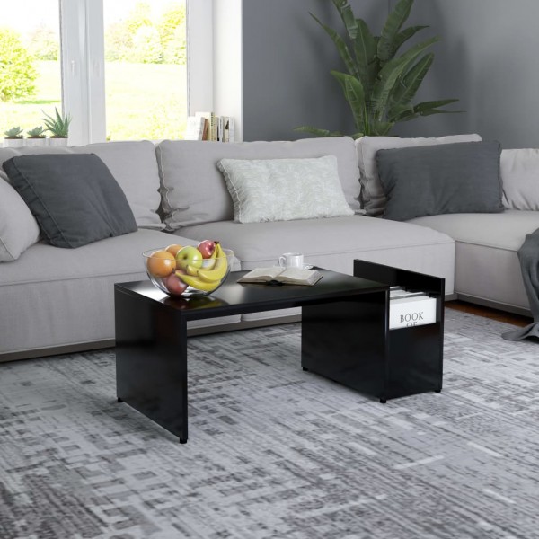 Mesa de centro madera contrachapada negro 90x45x35 cm