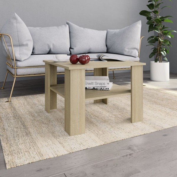 Mesa de centro madera contrachapada roble Sonoma 60x60x42 cm