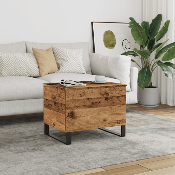Mesa de centro madera de ingeniería envejecida 60x44.5x45 cm