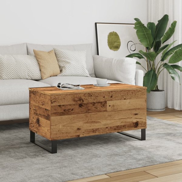 Mesa de centro madera de ingeniería envejecida 90x44.5x45 cm