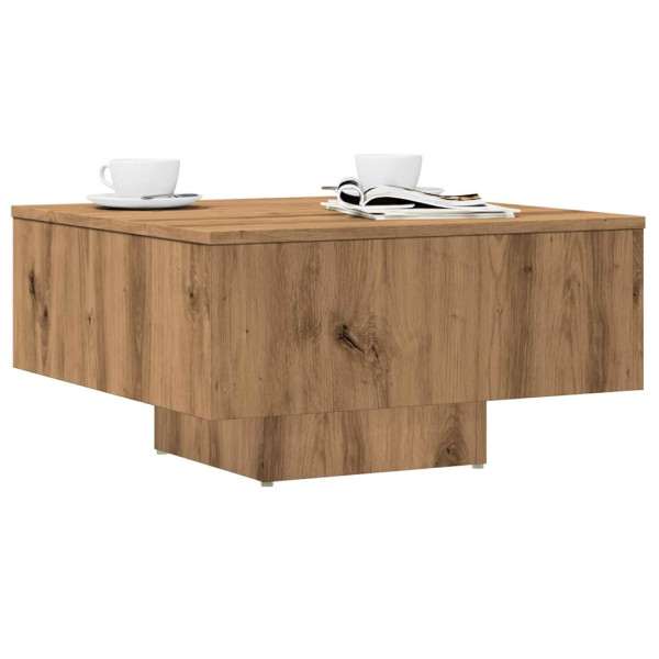 Mesa de centro madera de ingeniería roble artisan 60x60x31.5 cm