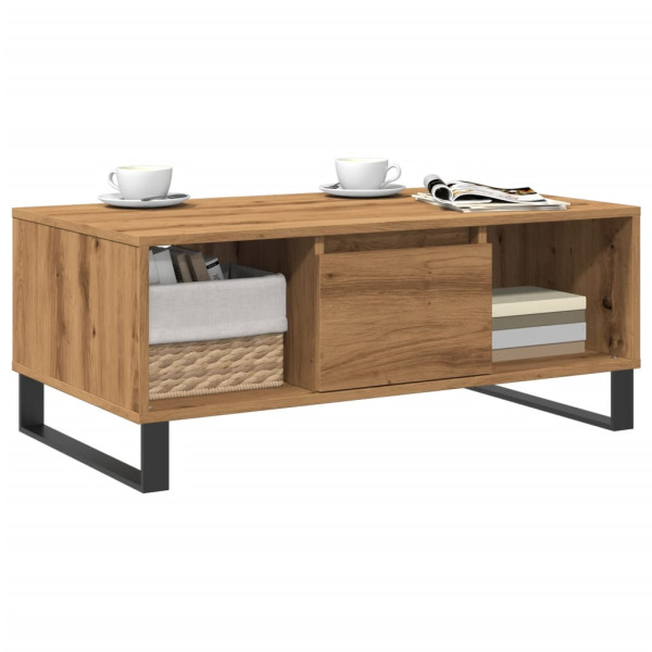 Mesa de centro madera de ingeniería roble artisan 90x50x36.5 cm